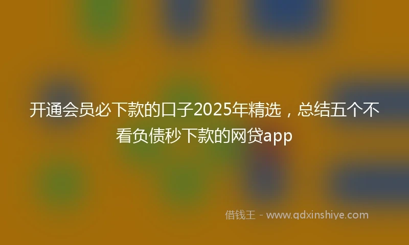 开通会员必下款的口子2025年精选，总结五个不看负债秒下款的网贷app