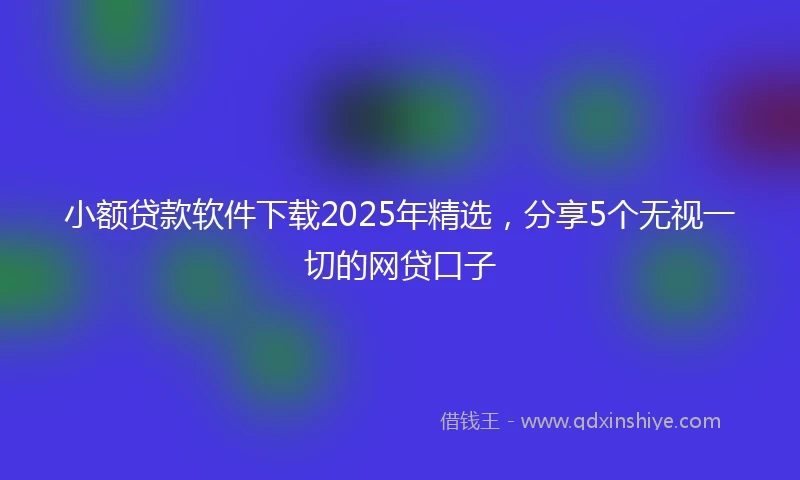 小额贷款软件下载2025年精选，分享5个无视一切的网贷口子