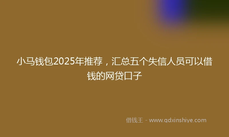 小马钱包2025年推荐，汇总五个失信人员可以借钱的网贷口子