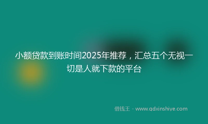小额贷款到账时间2025年推荐，汇总五个无视一切是人就下款的平台