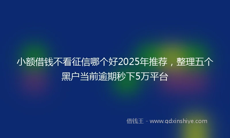 小额借钱不看征信哪个好2025年推荐，整理五个黑户当前逾期秒下5万平台