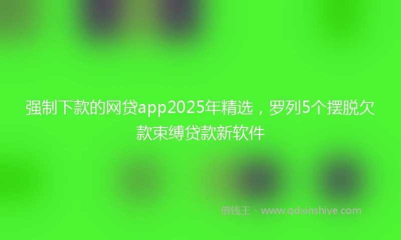 强制下款的网贷app2025年精选，罗列5个摆脱欠款束缚贷款新软件