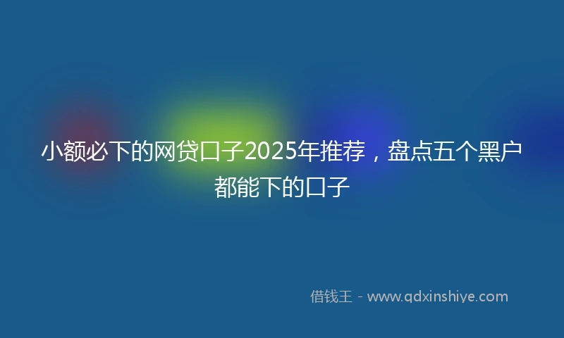 小额必下的网贷口子2025年推荐，盘点五个黑户都能下的口子