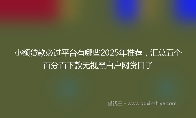 小额贷款必过平台有哪些2025年推荐，汇总五个百分百下款无视黑白户网贷口子