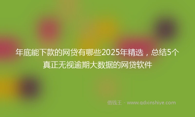 年底能下款的网贷有哪些2025年精选，总结5个真正无视逾期大数据的网贷软件