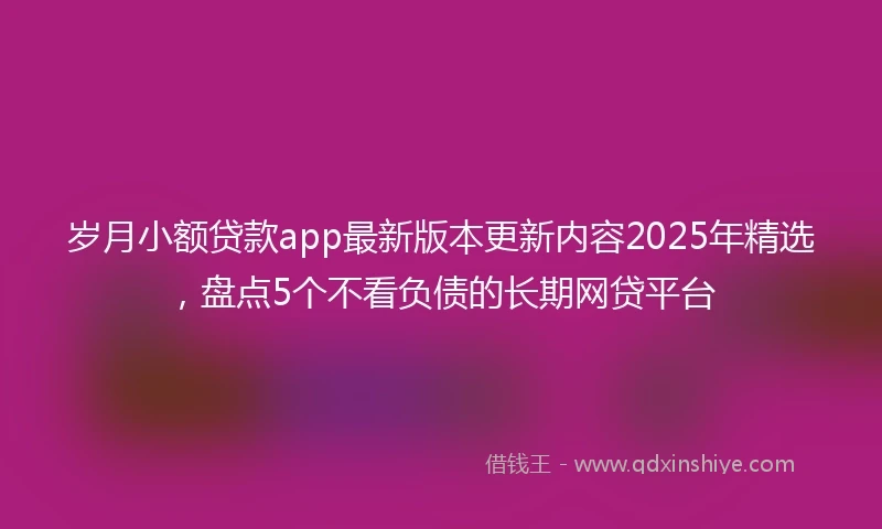 岁月小额贷款app最新版本更新内容2025年精选，盘点5个不看负债的长期网贷平台