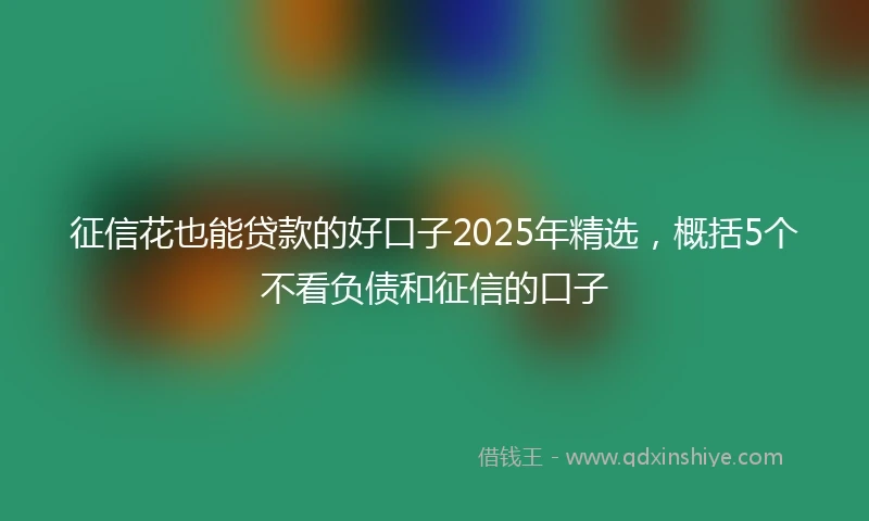 征信花也能贷款的好口子2025年精选，概括5个不看负债和征信的口子