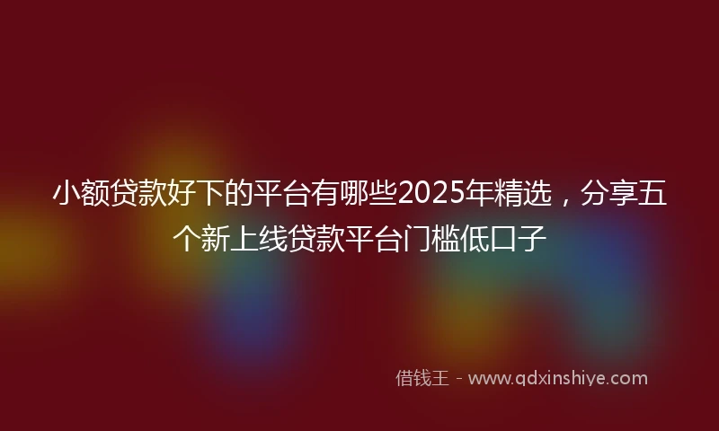 小额贷款好下的平台有哪些2025年精选，分享五个新上线贷款平台门槛低口子