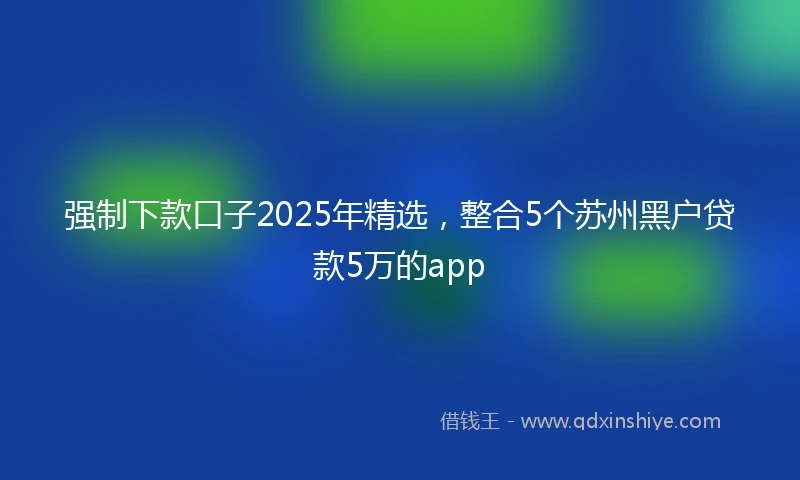 强制下款口子2025年精选，整合5个苏州黑户贷款5万的app