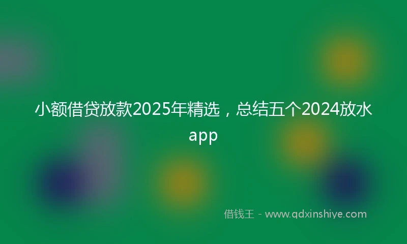 小额借贷放款2025年精选，总结五个2024放水app