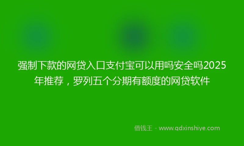 强制下款的网贷入口支付宝可以用吗安全吗2025年推荐，罗列五个分期有额度的网贷软件
