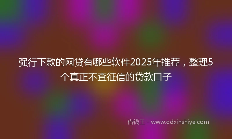 强行下款的网贷有哪些软件2025年推荐，整理5个真正不查征信的贷款口子