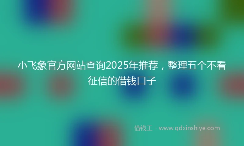 小飞象官方网站查询2025年推荐，整理五个不看征信的借钱口子