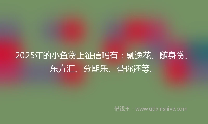 2025年的小鱼贷上征信吗有：融逸花、随身贷、东方汇、分期乐、替你还等。
