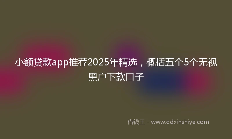 小额贷款app推荐2025年精选，概括五个5个无视黑户下款口子