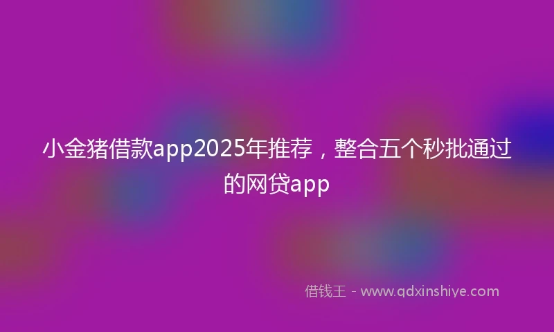 小金猪借款app2025年推荐，整合五个秒批通过的网贷app