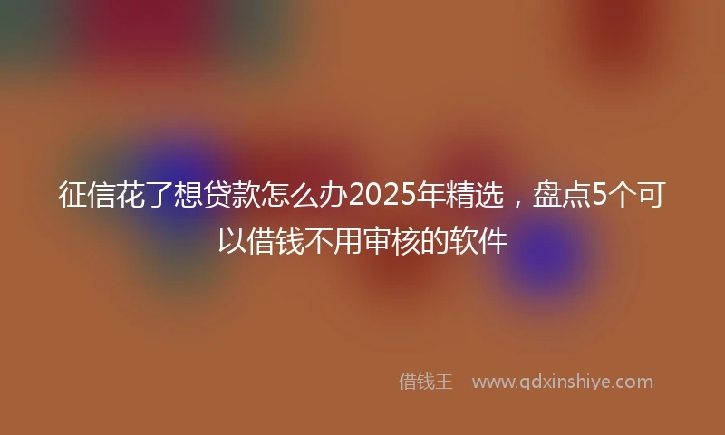征信花了想贷款怎么办2025年精选，盘点5个可以借钱不用审核的软件