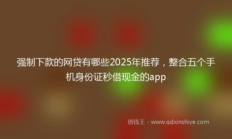 强制下款的网贷有哪些2025年推荐，整合五个手机身份证秒借现金的app