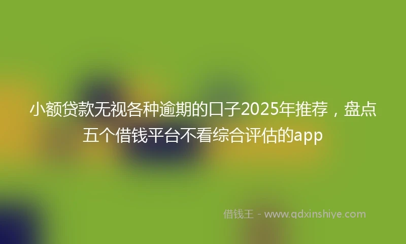 小额贷款无视各种逾期的口子2025年推荐，盘点五个借钱平台不看综合评估的app