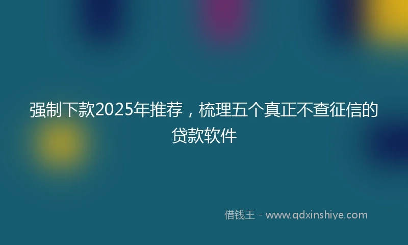 强制下款2025年推荐，梳理五个真正不查征信的贷款软件