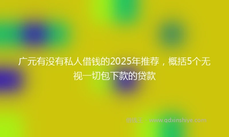 广元有没有私人借钱的2025年推荐，概括5个无视一切包下款的贷款