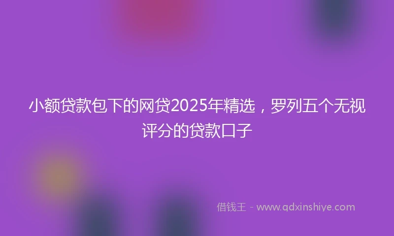 小额贷款包下的网贷2025年精选，罗列五个无视评分的贷款口子