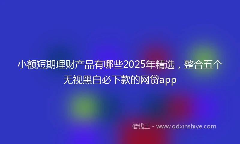 小额短期理财产品有哪些2025年精选，整合五个无视黑白必下款的网贷app