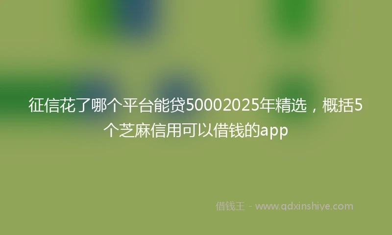 征信花了哪个平台能贷50002025年精选，概括5个芝麻信用可以借钱的app
