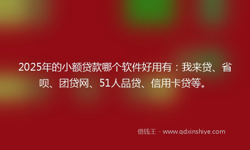 2025年的小额贷款哪个软件好用有：我来贷、省呗、团贷网、51人品贷、信用卡贷等。