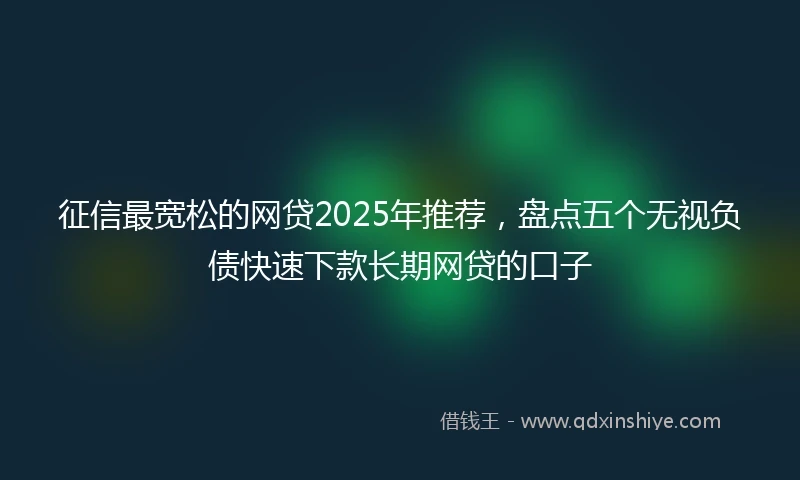 征信最宽松的网贷2025年推荐,盘点五个无视负债快速下款长期网贷的口子