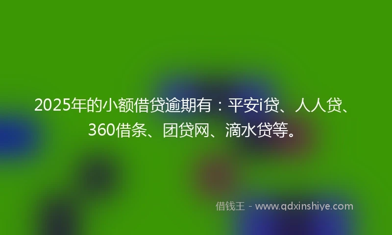 2025年的小额借贷逾期有：平安i贷、人人贷、360借条、团贷网、滴水贷等。