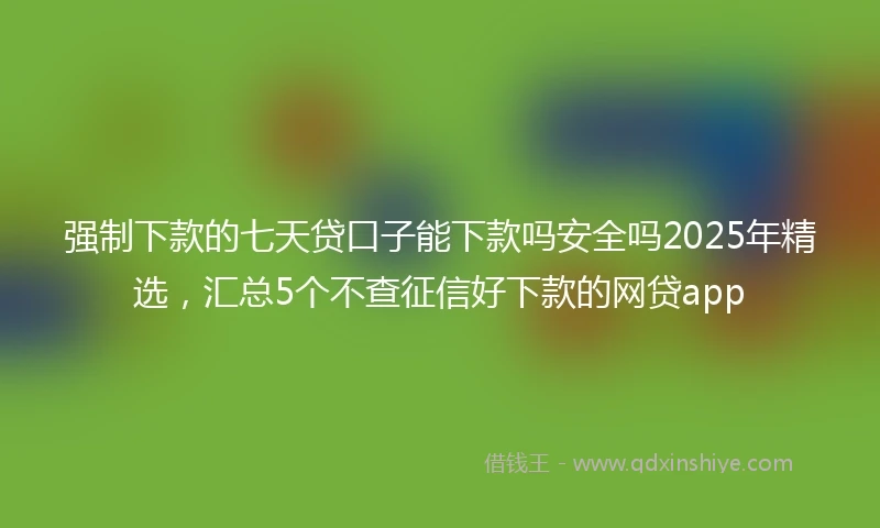 强制下款的七天贷口子能下款吗安全吗2025年精选，汇总5个不查征信好下款的网贷app