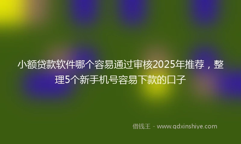 小额贷款软件哪个容易通过审核2025年推荐，整理5个新手机号容易下款的口子