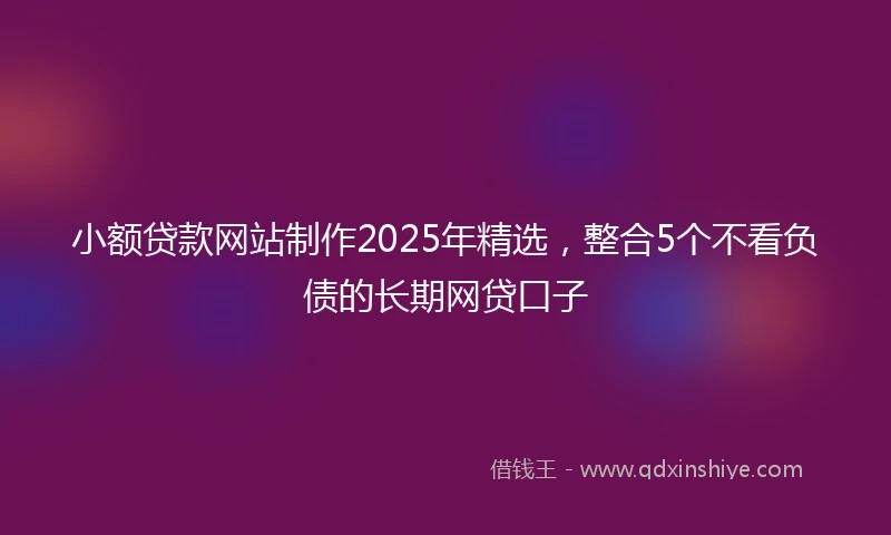 小额贷款网站制作2025年精选，整合5个不看负债的长期网贷口子