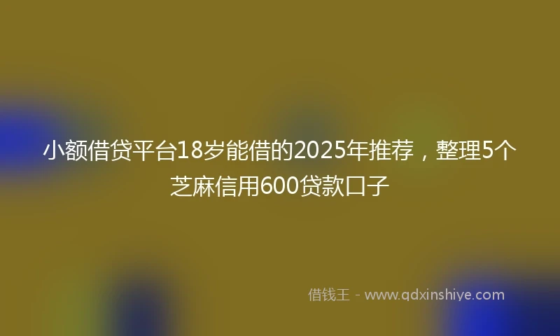 小额借贷平台18岁能借的2025年推荐，整理5个芝麻信用600贷款口子