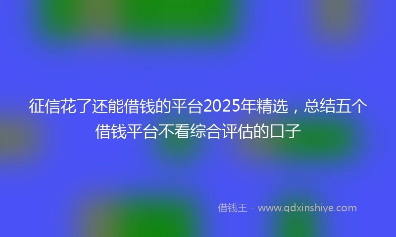 征信花了还能借钱的平台2025年精选，总结五个借钱平台不看综合评估的口子