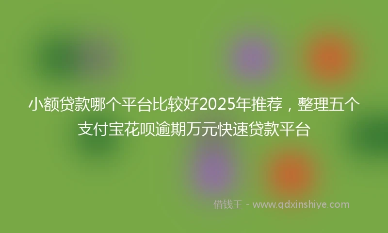 小额贷款哪个平台比较好2025年推荐，整理五个支付宝花呗逾期万元快速贷款平台