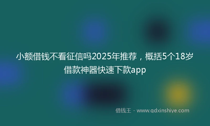 小额借钱不看征信吗2025年推荐，概括5个18岁借款神器快速下款app