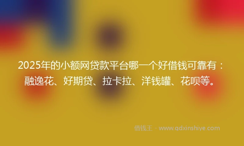 2025年的小额网贷款平台哪一个好借钱可靠有：融逸花、好期贷、拉卡拉、洋钱罐、花呗等。