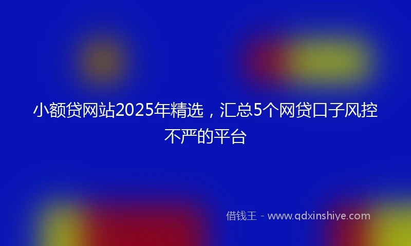 小额贷网站2025年精选，汇总5个网贷口子风控不严的平台
