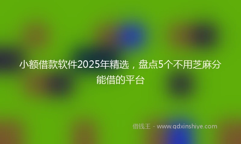 小额借款软件2025年精选，盘点5个不用芝麻分能借的平台