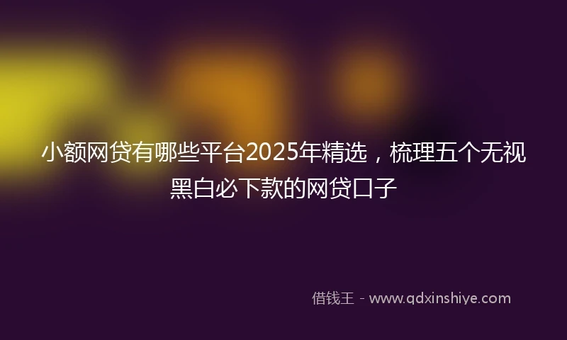 小额网贷有哪些平台2025年精选，梳理五个无视黑白必下款的网贷口子