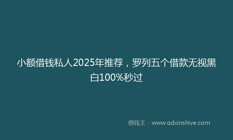 小额借钱私人2025年推荐，罗列五个借款无视黑白100%秒过