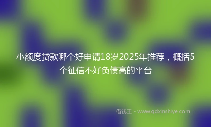 小额度贷款哪个好申请18岁2025年推荐，概括5个征信不好负债高的平台