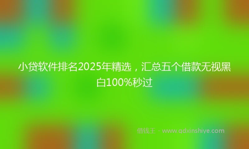 小贷软件排名2025年精选，汇总五个借款无视黑白100%秒过
