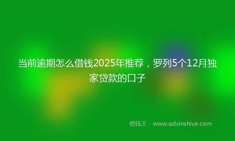 当前逾期怎么借钱2025年推荐，罗列5个12月独家贷款的口子
