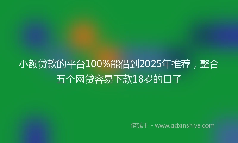 小额贷款的平台100%能借到2025年推荐，整合五个网贷容易下款18岁的口子