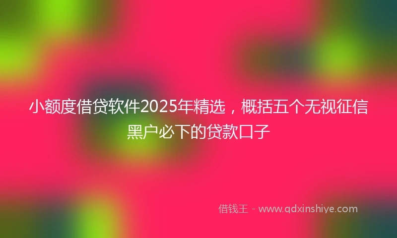 小额度借贷软件2025年精选，概括五个无视征信黑户必下的贷款口子