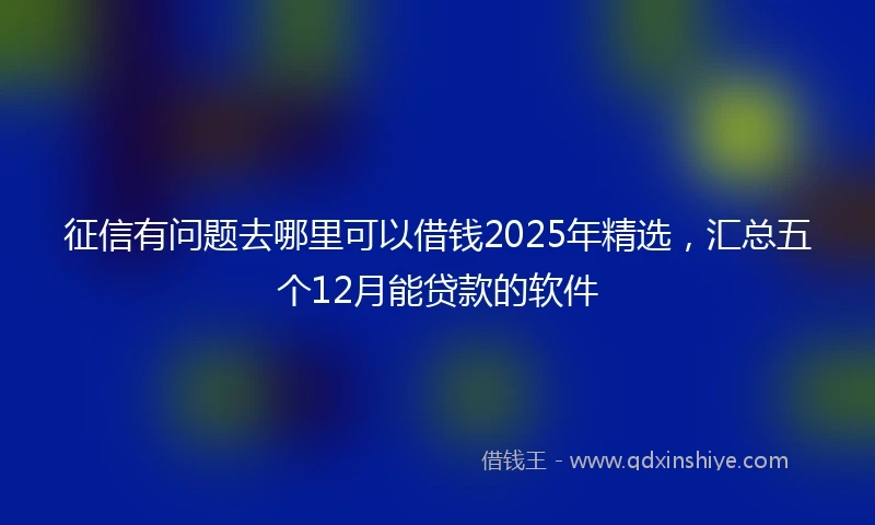 征信有问题去哪里可以借钱2025年精选，汇总五个12月能贷款的软件