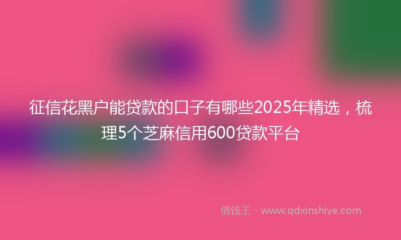 征信花黑户能贷款的口子有哪些2025年精选，梳理5个芝麻信用600贷款平台